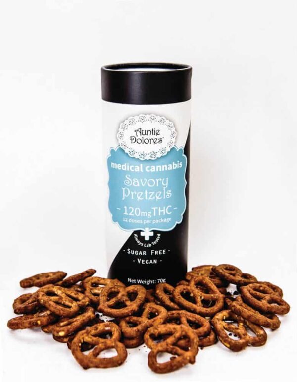 cannabis infused pretzels from auntie dolores